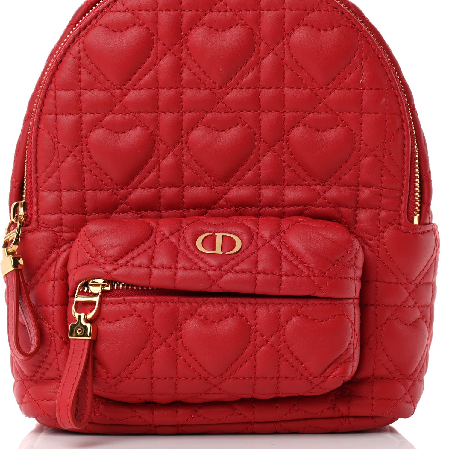 Christian Dior Lambskin Cannage Dioramour Mini Backpack Bright Red 8 of 12