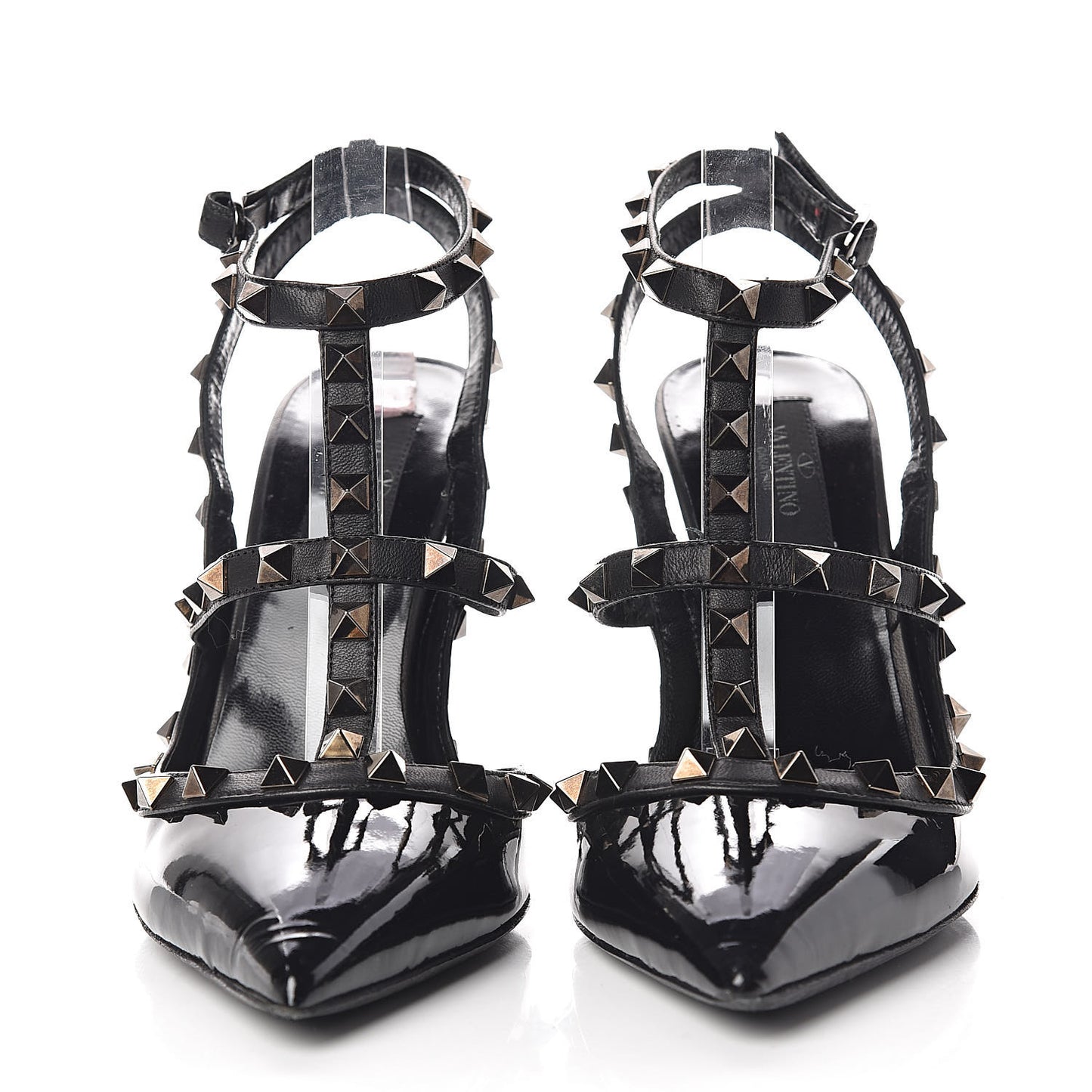 Patent Rockstud Ankle Strap Pumps 37.5 Black