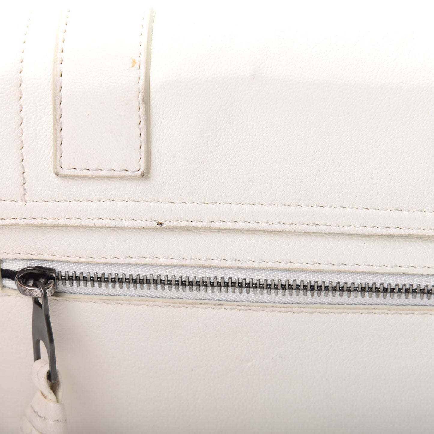 Lambskin Fringe PS1 Chain Wallet White