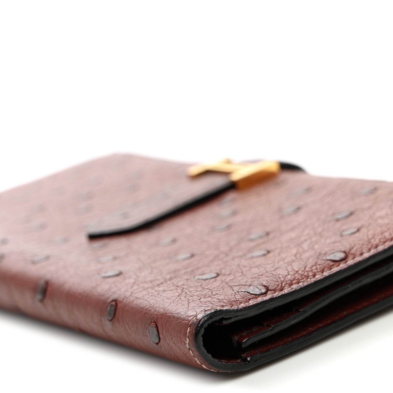 Hermes Ostrich Bearn Wallet Rouge H 10 of 10