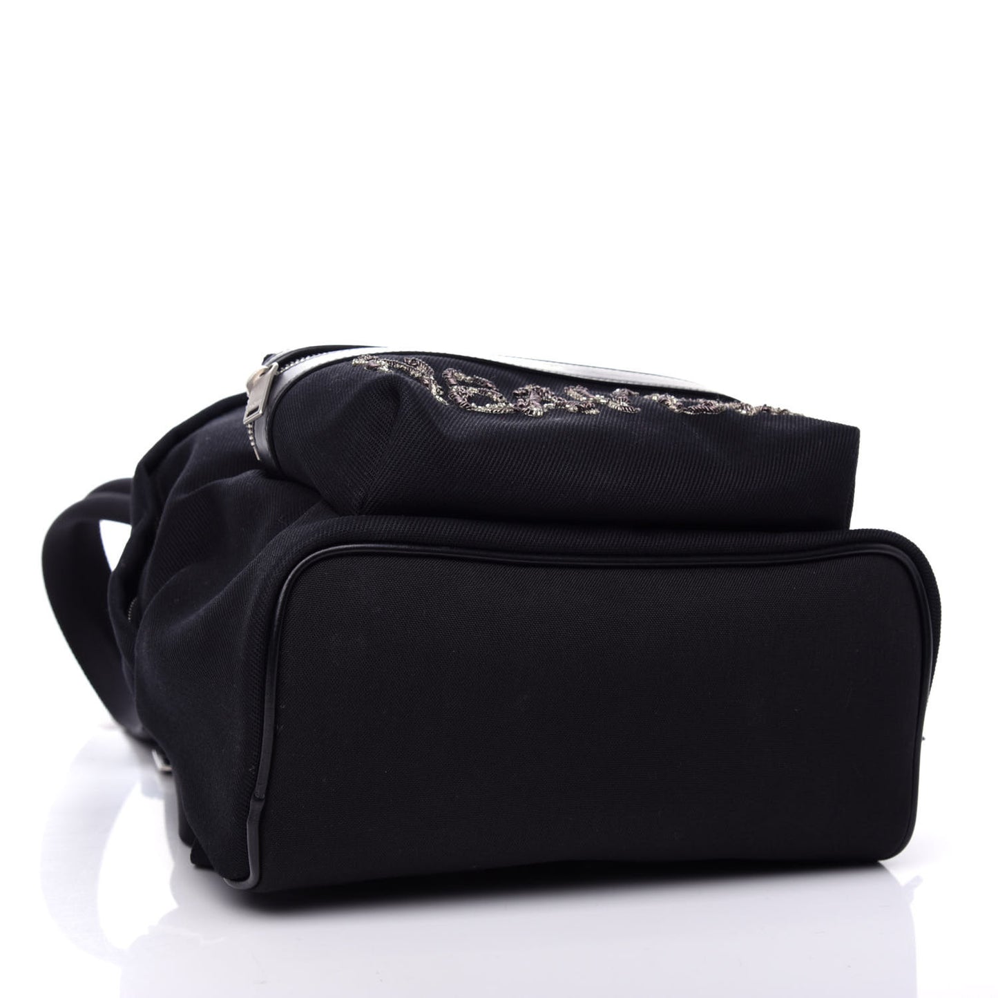 Canvas Signature Heaven Embroidered Mini City Backpack Black