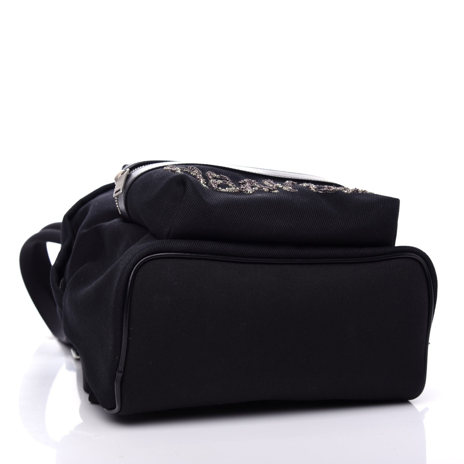Saint Laurent Canvas Signature Heaven Embroidered Mini City Backpack Black 4 of 11
