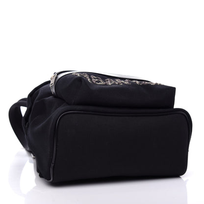 Saint Laurent Canvas Signature Heaven Embroidered Mini City Backpack Black 4 of 11