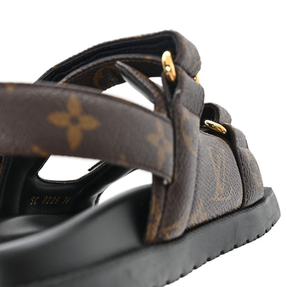 Louis Vuitton Monogram LV Sunset Comfort Flat Sandals 36 Cacao Brown 9 of 10