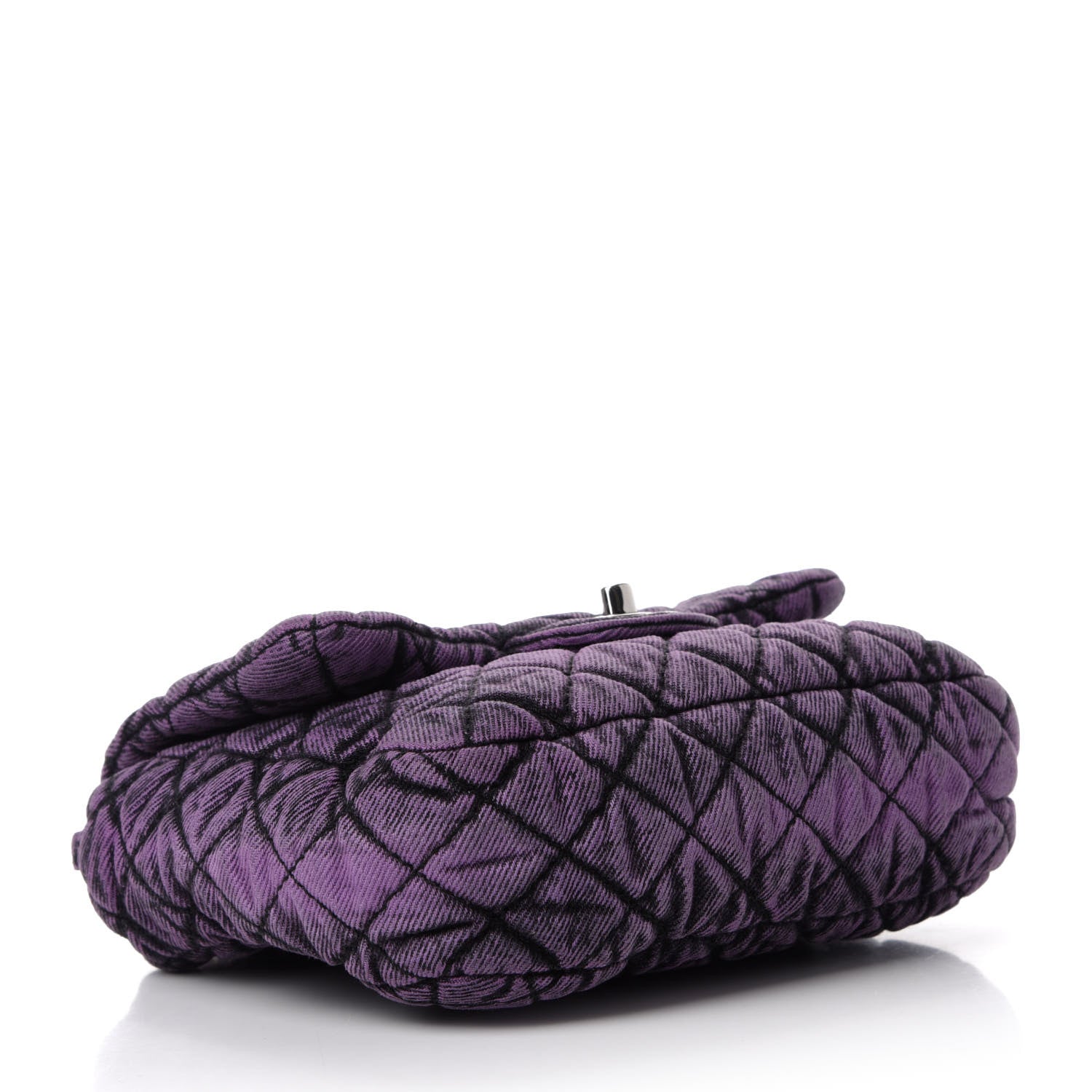 Chanel Washed Denim Quilted Small Denimpression Flap Violet Purple Black 4 of 10