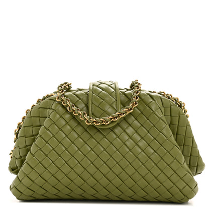 Bottega Veneta Nappa Intrecciato Small The Lauren 1980 Clutch With Chain Matcha 1 of 10