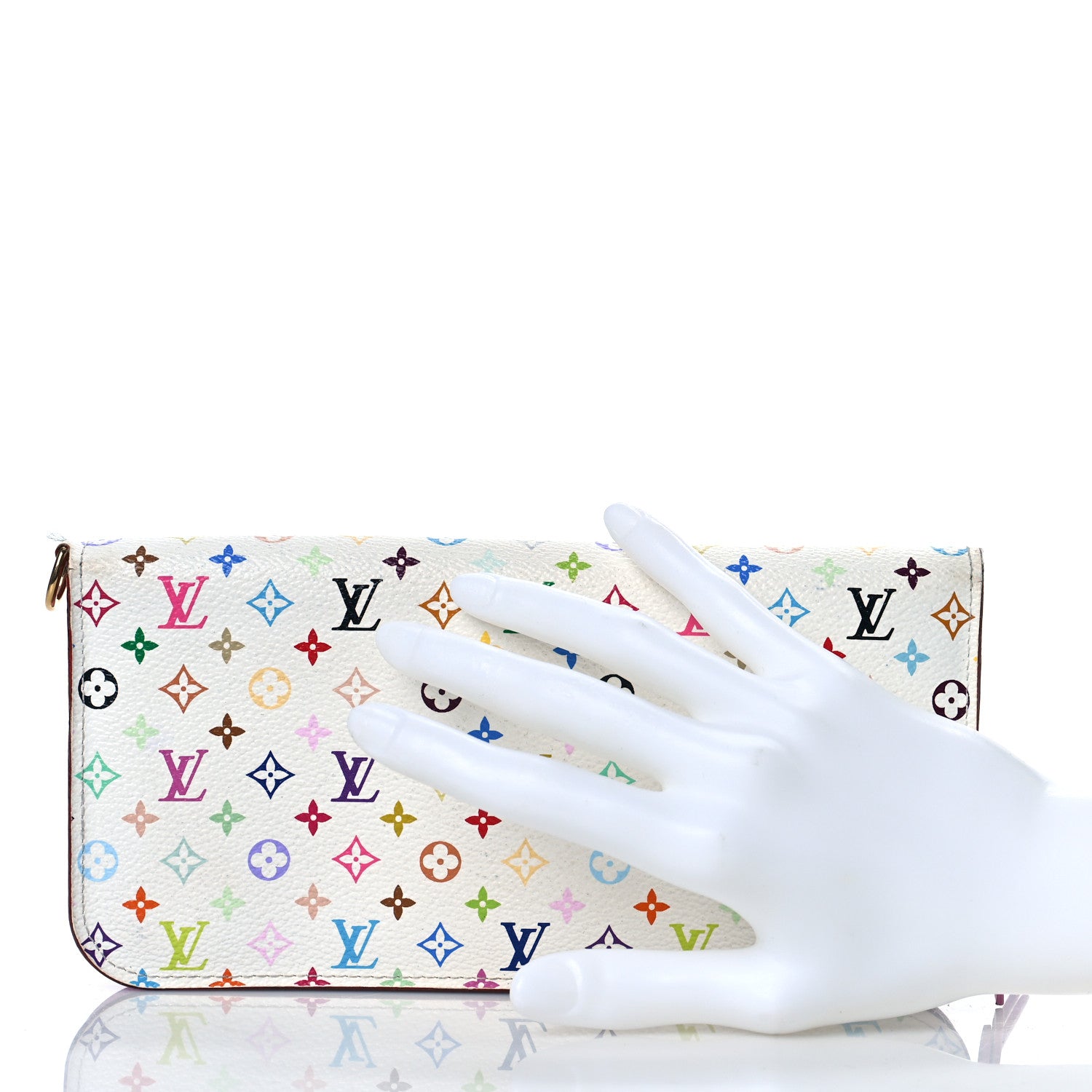 Louis Vuitton Monogram Multicolor Insolite Wallet White Litchi 2 of 10