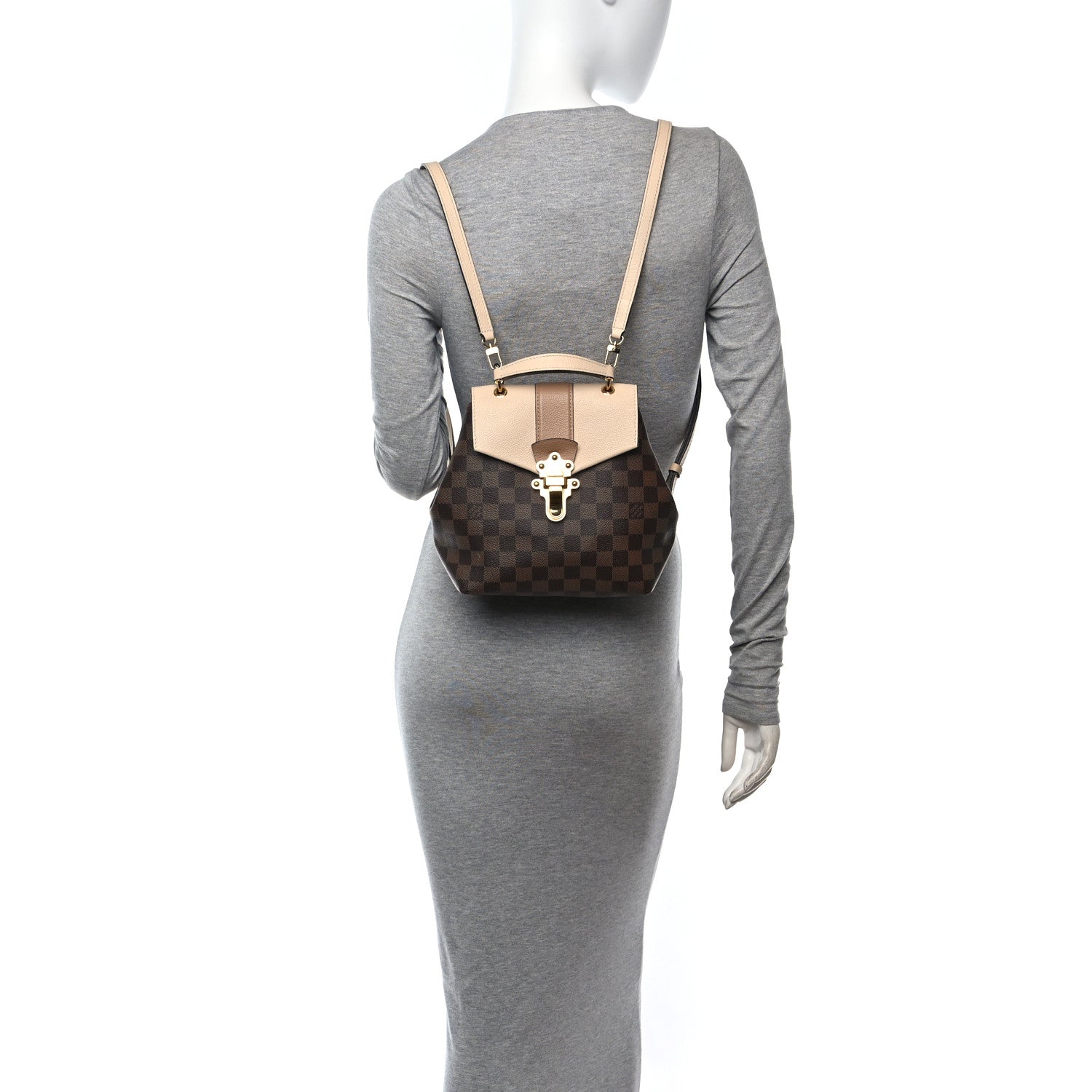 Louis Vuitton Damier Ebene Clapton Backpack Creme 2 of 11