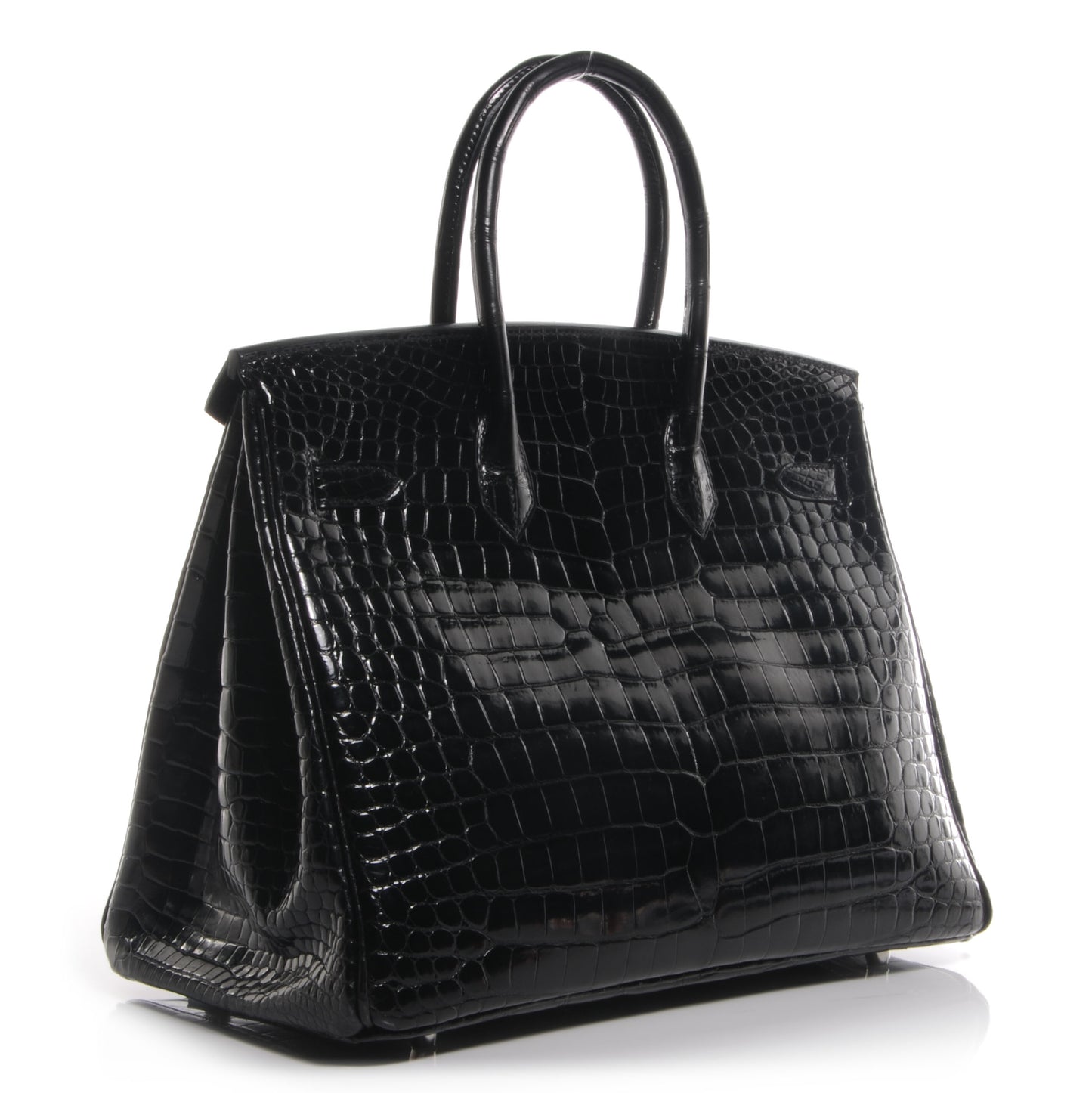 Shiny Porosus Crocodile Birkin 35 Black
