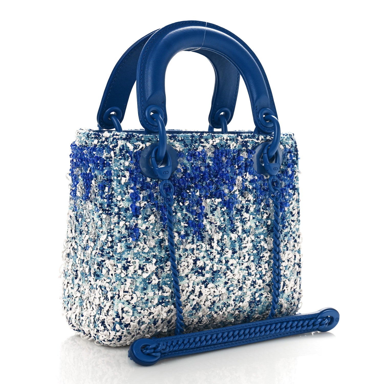 Christian Dior Knit Beaded Chong Hyun Ha Art Mini Lady Dior Blue Multicolor 2 of 9