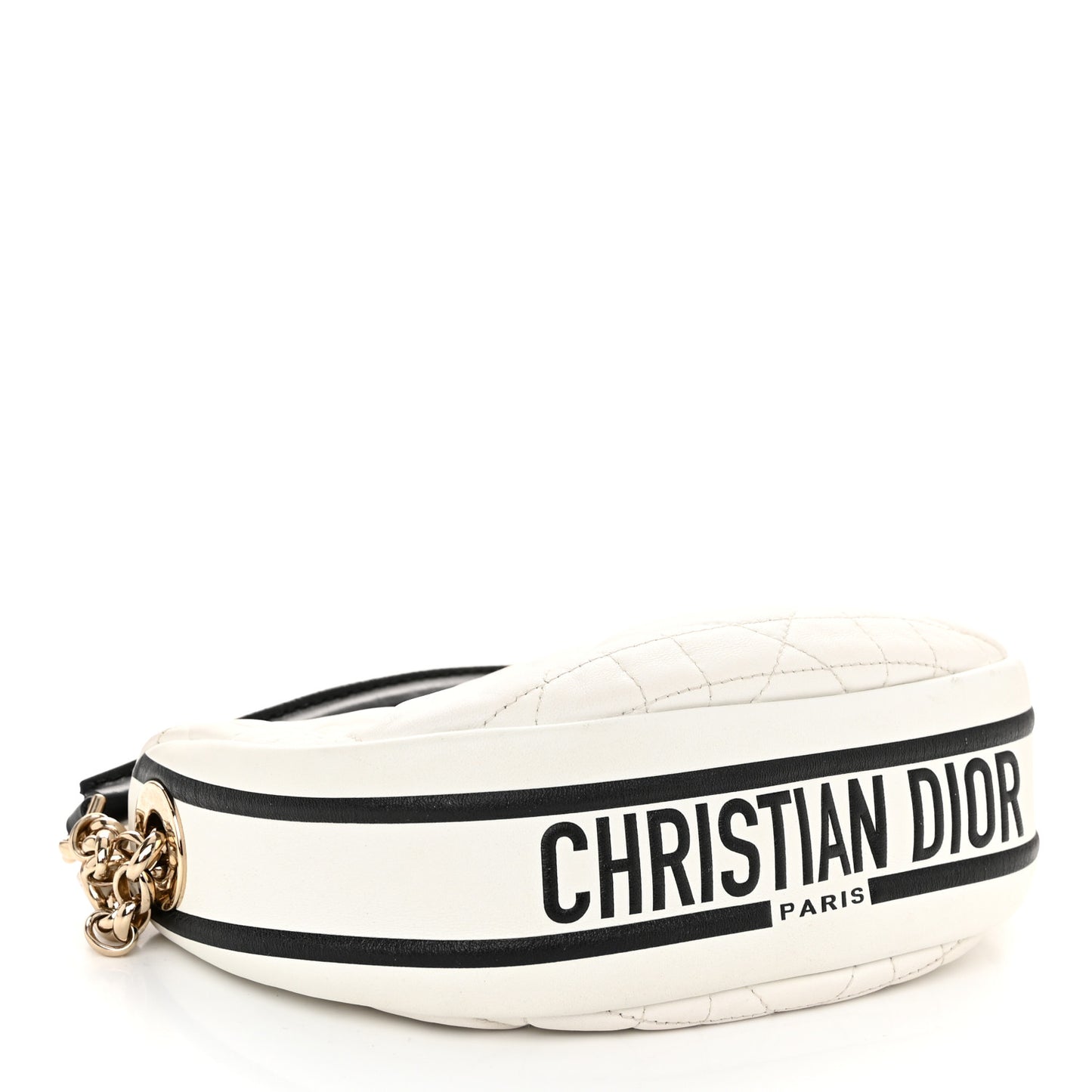 Lambskin Cannage Small Dior Vibe Hobo Bag White