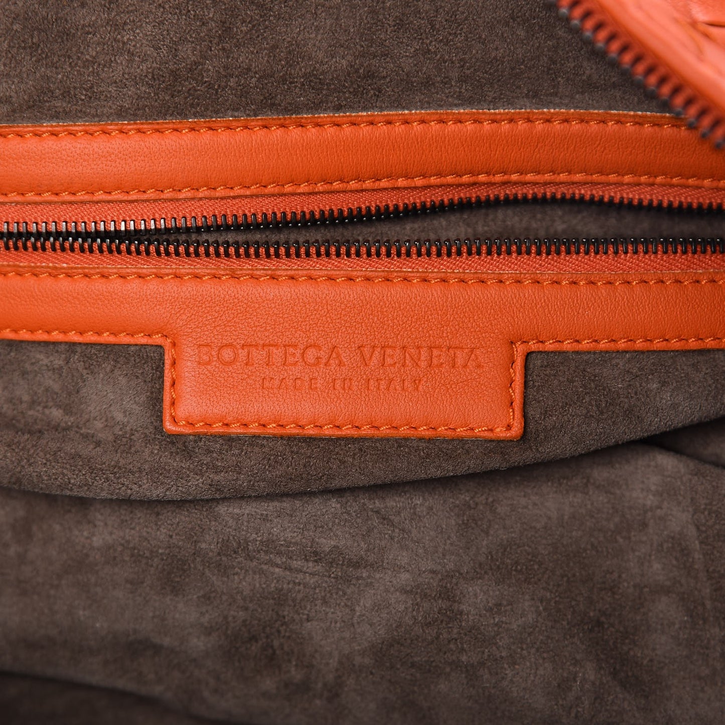 Nappa Intrecciato Montaigne Satchel Tangerine