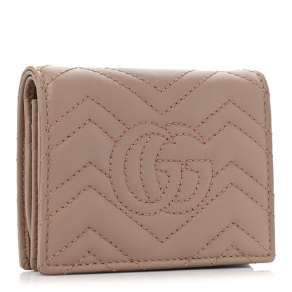 Gucci Calfskin Matelasse GG Marmont Card Case Porcelain Rose 3 of 8