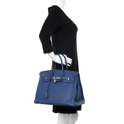 Hermes Taurillon Clemence Birkin 35 Bleu Brighton 2 of 20