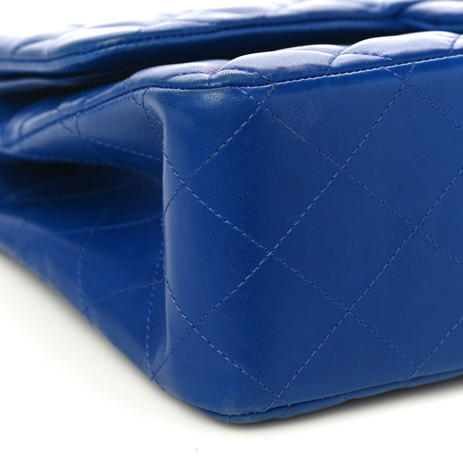 Chanel Lambskin Quilted Jumbo Double Flap Blue 9 of 14