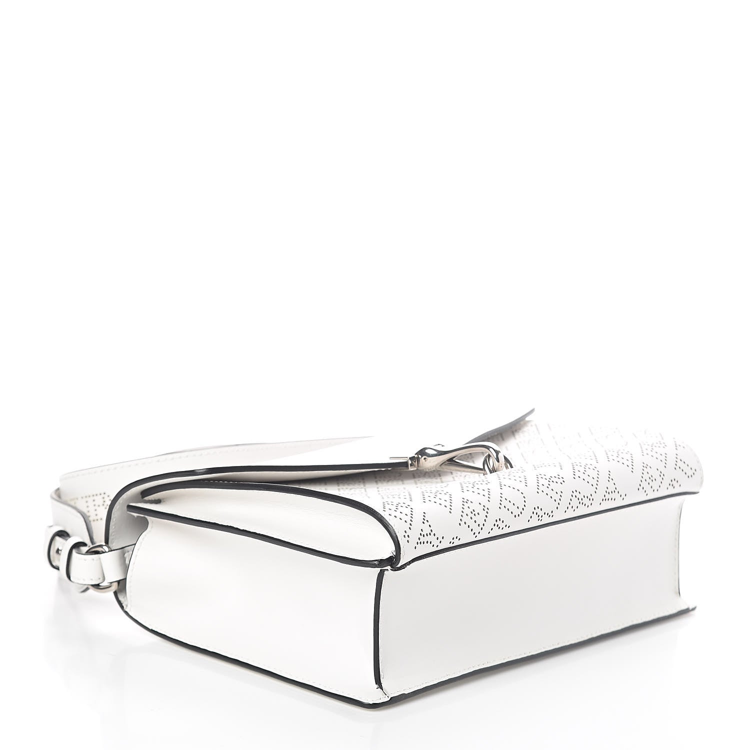 Burberry Calfskin Perforated Small Macken Crossbody Bag White 4 of 8