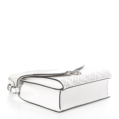 Burberry Calfskin Perforated Small Macken Crossbody Bag White 4 of 8