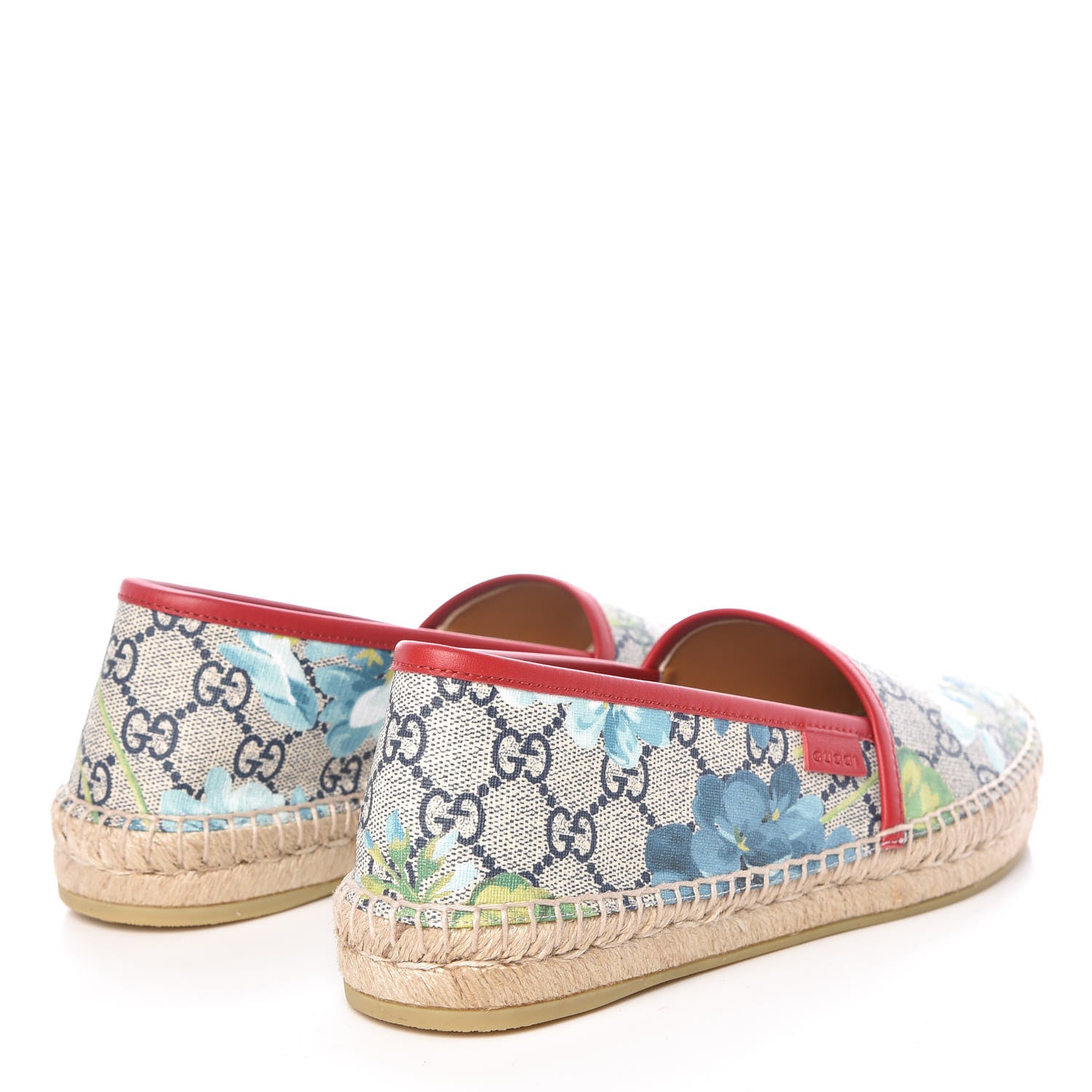 Gucci GG Supreme Monogram Blooms Espadrilles 38 Beige Blue Navy Hibiscus Red 4 of 10