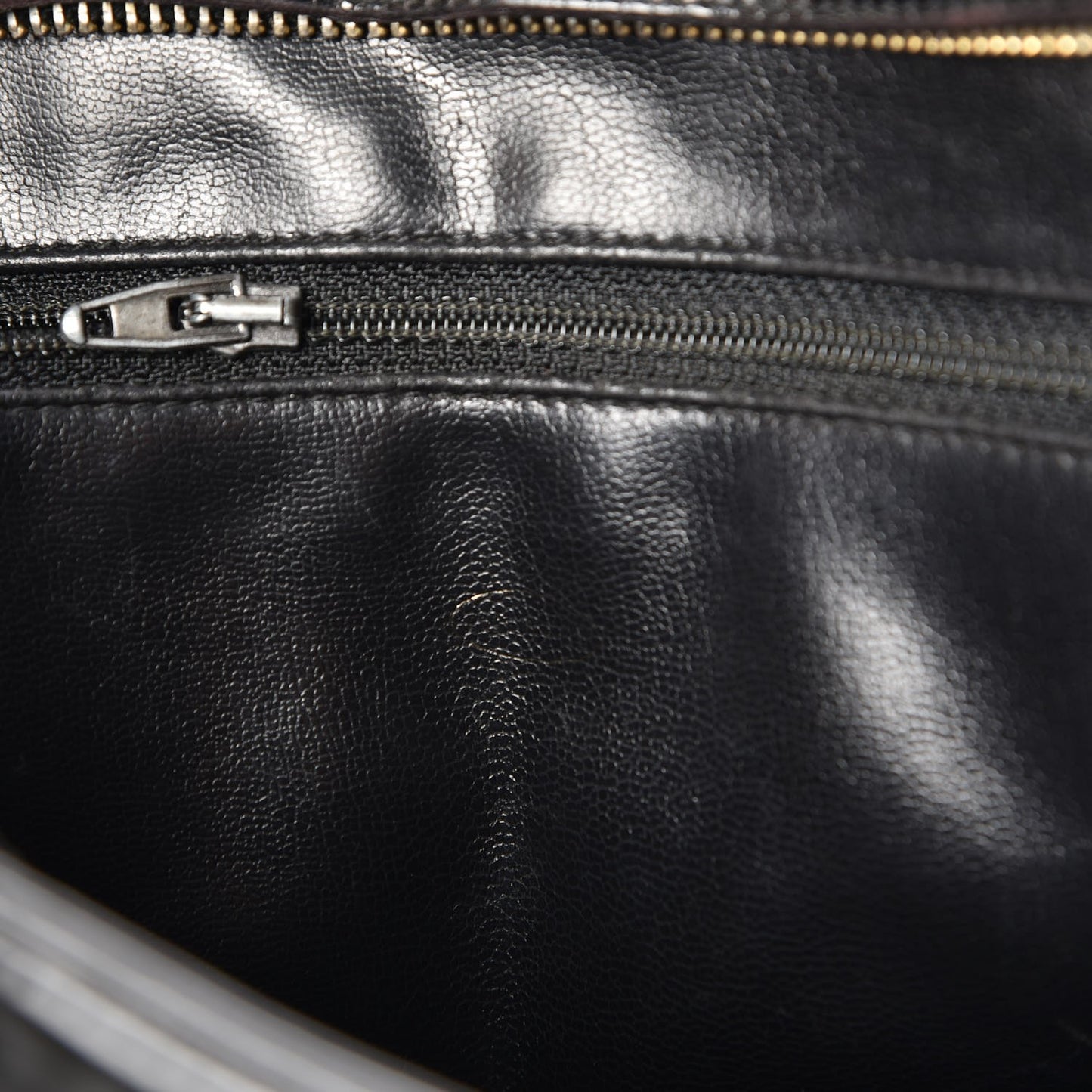 Patent Quilted Shoulder Bag Black