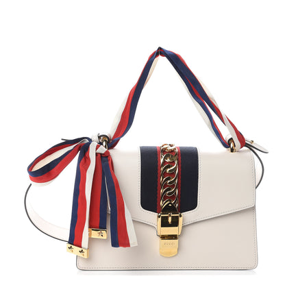 Gucci Calfskin Small Sylvie Shoulder Bag Off White 1 of 8