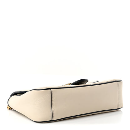 Gucci Vintage Effect Calfskin Matelasse Diagonal Small Torchon GG Marmont Shoulder Bag Mystic White Blue Agata 4 of 10