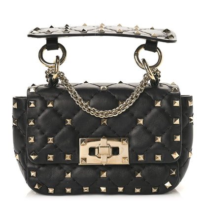 Valentino Garavani Nappa Micro Rockstud Spike Shoulder Bag Black 1 of 8