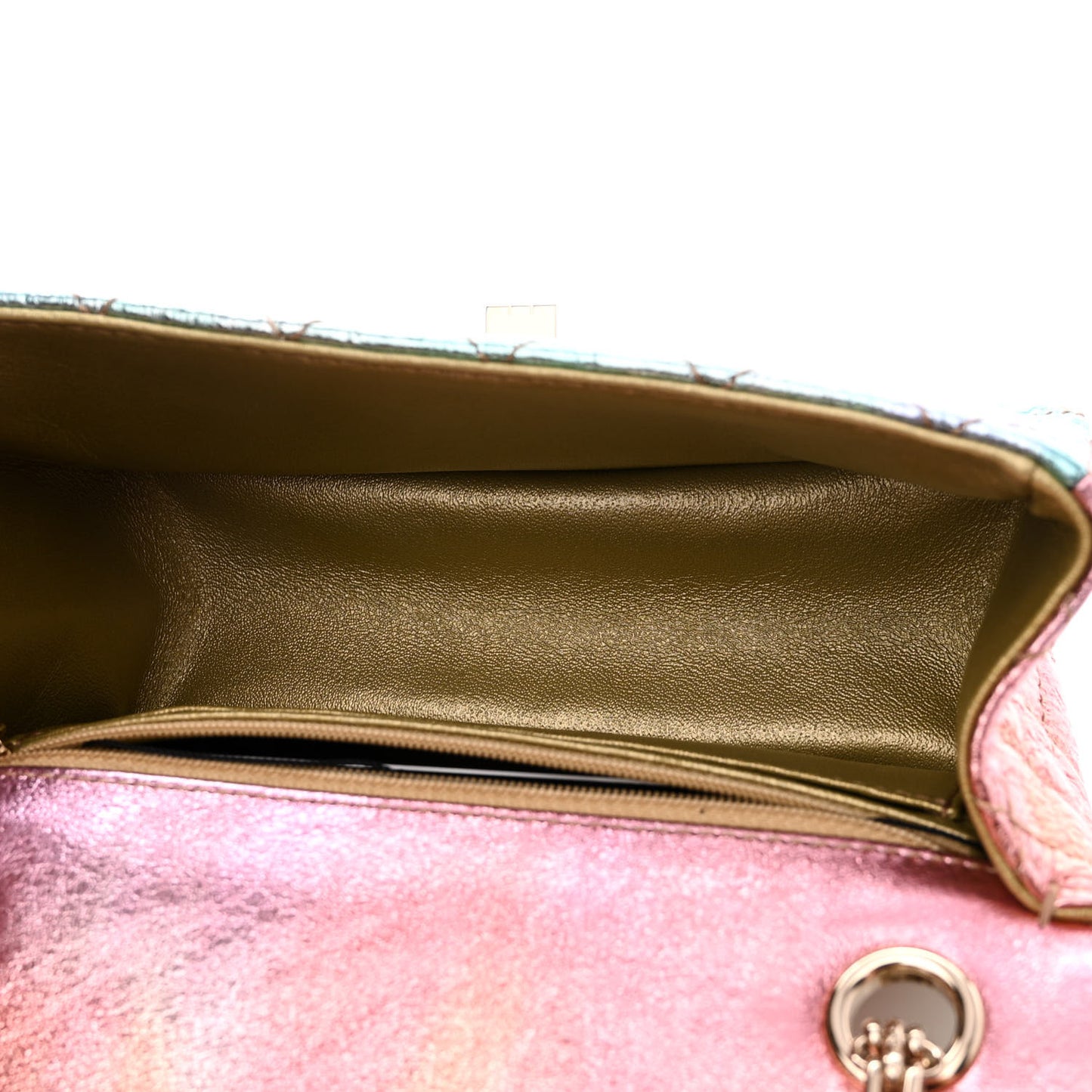 Metallic Goatskin Quilted Mini 2.55 Reissue Flap Multicolor