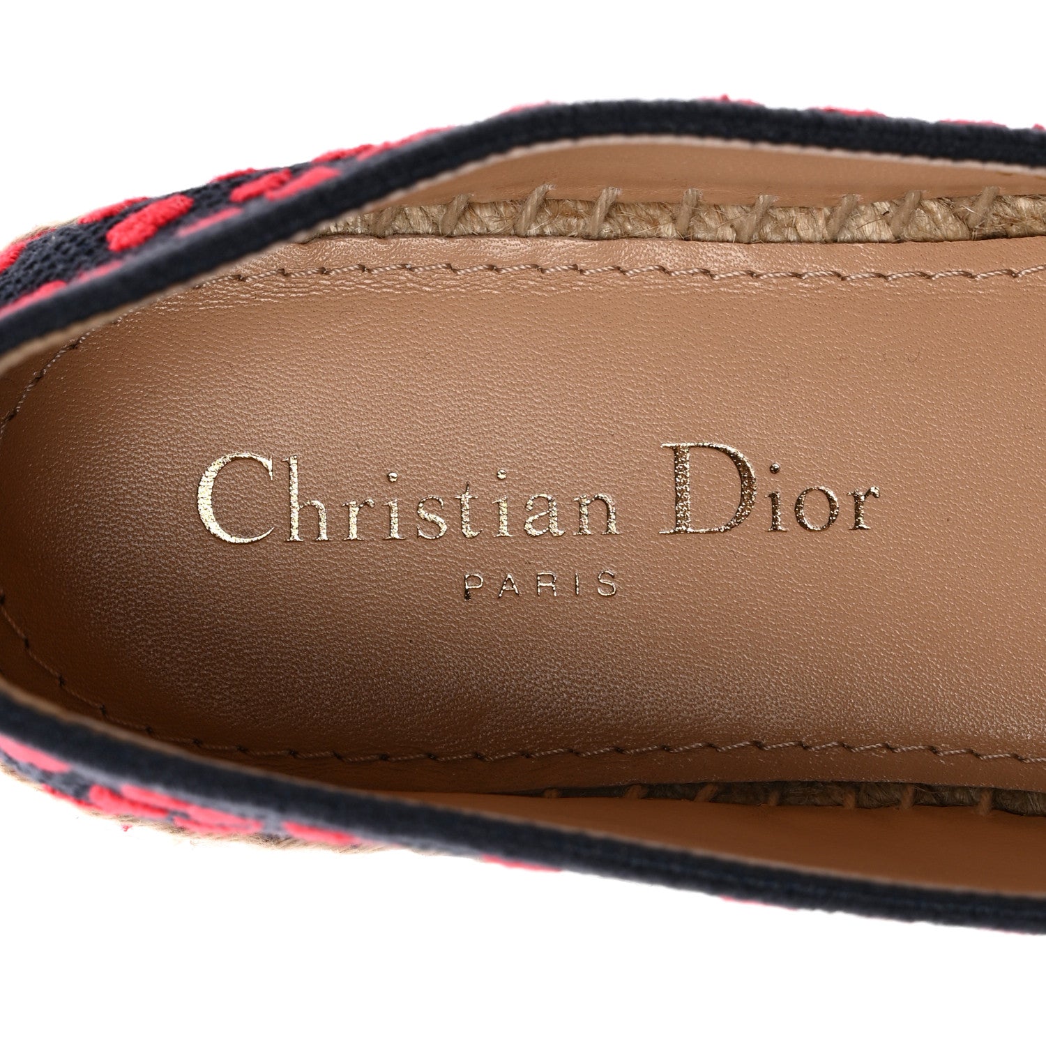 Christian Dior Cotton Embroidered Hearts Granville Espadrille 38.5 Blue Red 7 of 10