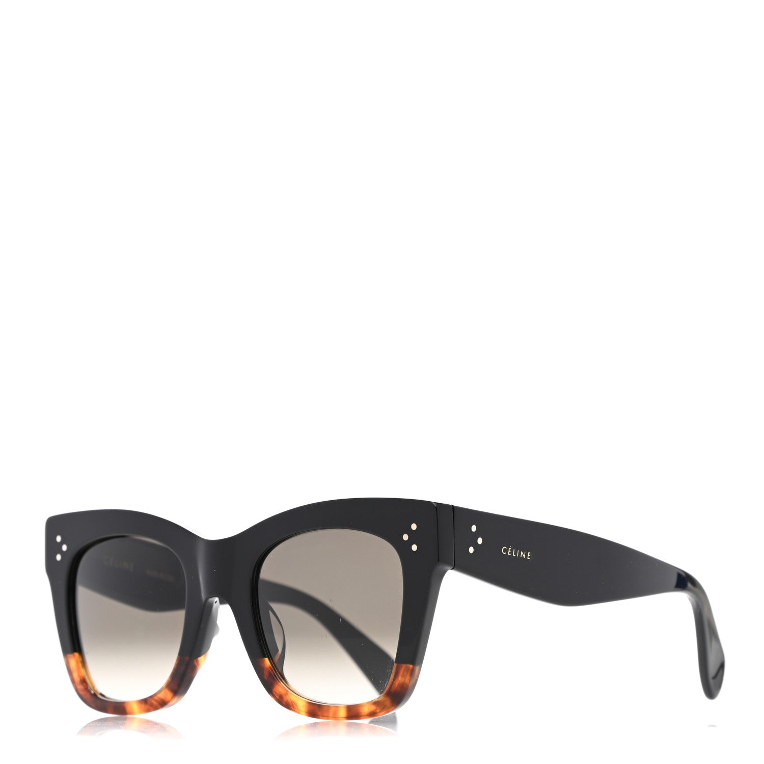 Celine Catherine Sunglasses CL 41098/F/S Black Havana 1 of 7
