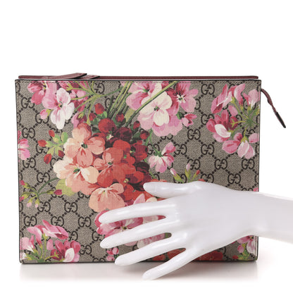 Gucci GG Supreme Monogram Blooms Large Cosmetic Case Beige Multicolor Dry Rose 2 of 7