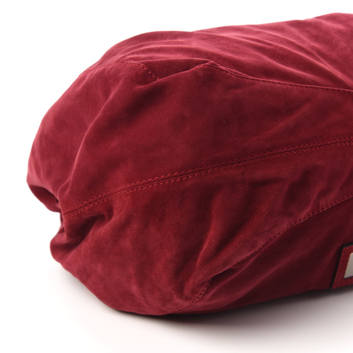 Suede Large Nuage Bow Hobo Burgundy
