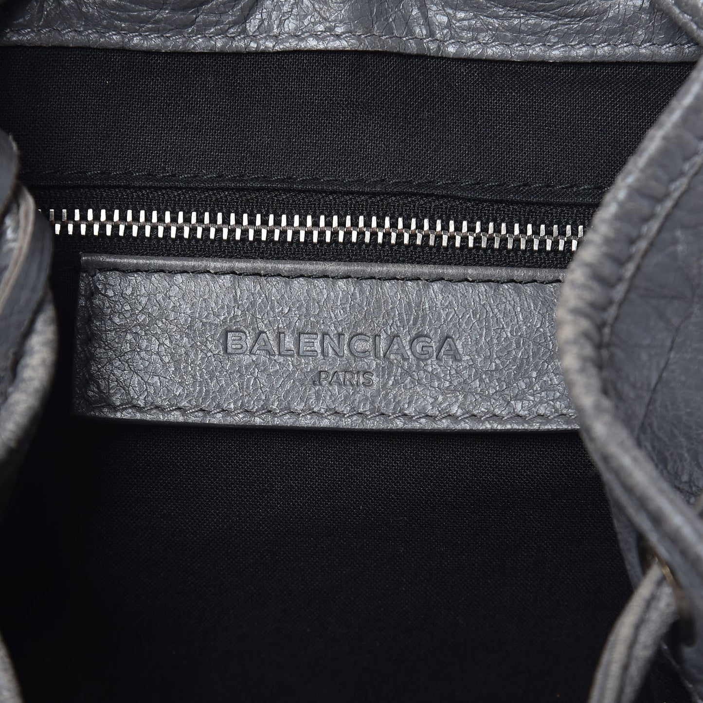 Agneau Silver Metallic Edge Hardware Backpack Gris Cendre