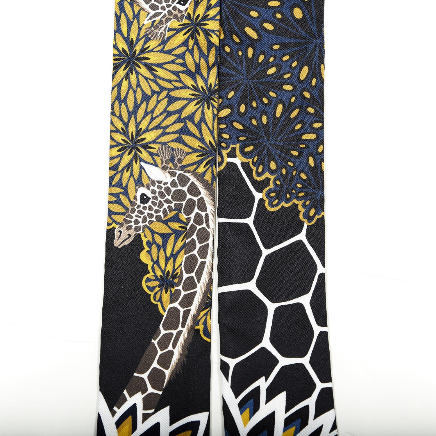 Hermes Silk Three Graces Twilly Black Gold Taupe 5 of 5