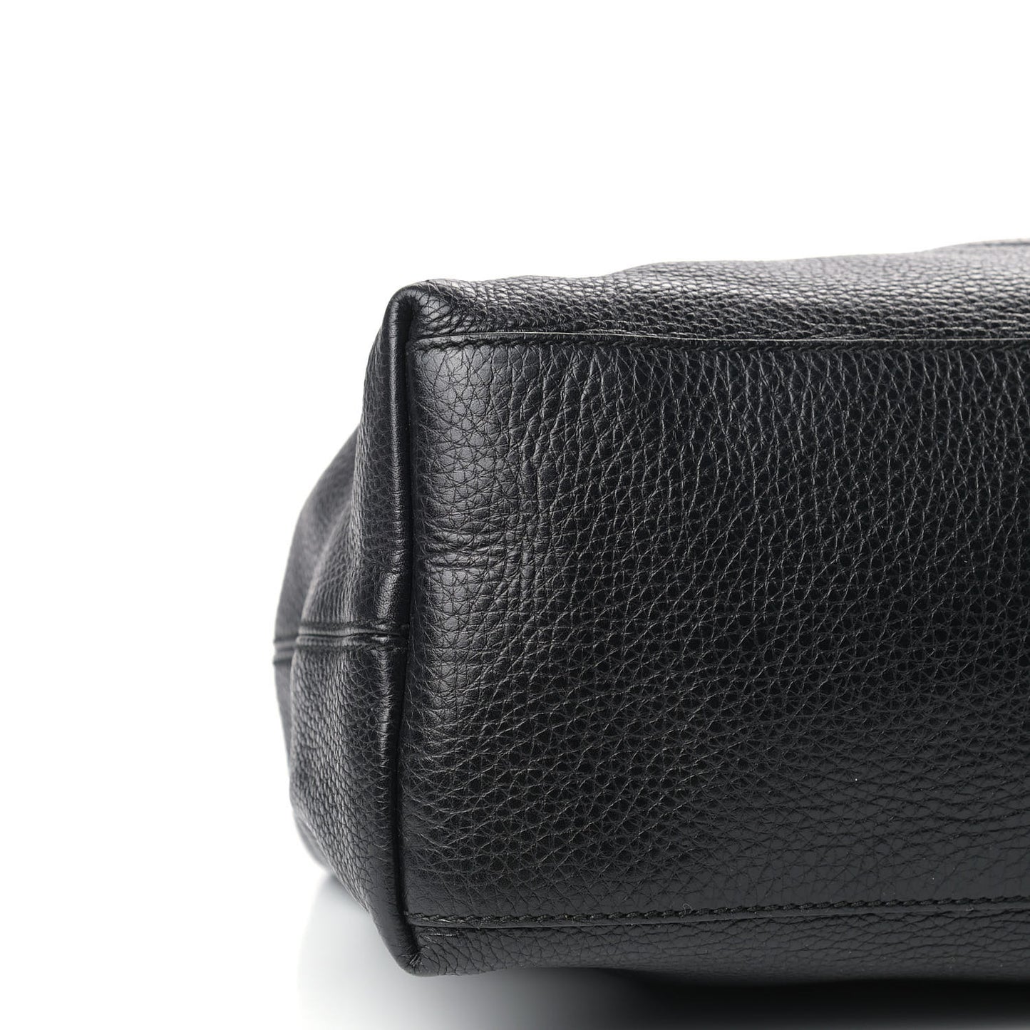 Pebbled Calfskin Medium Soho Chain Shoulder Bag Black