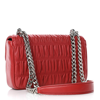 Prada Nappa Gaufre Small Chain Flap Shoulder Bag Fuoco 2 of 4