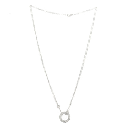 Cartier 18K White Gold 2 Diamond LOVE Necklace 3 of 6