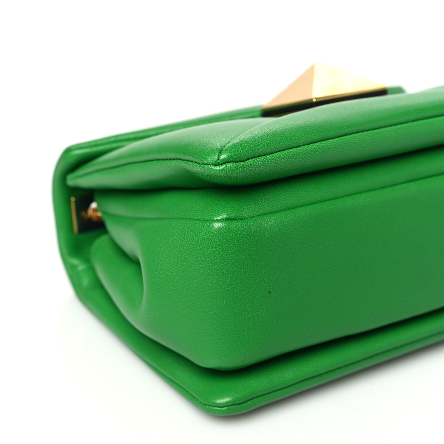 Nappa One Stud Chain Clutch Gea Green