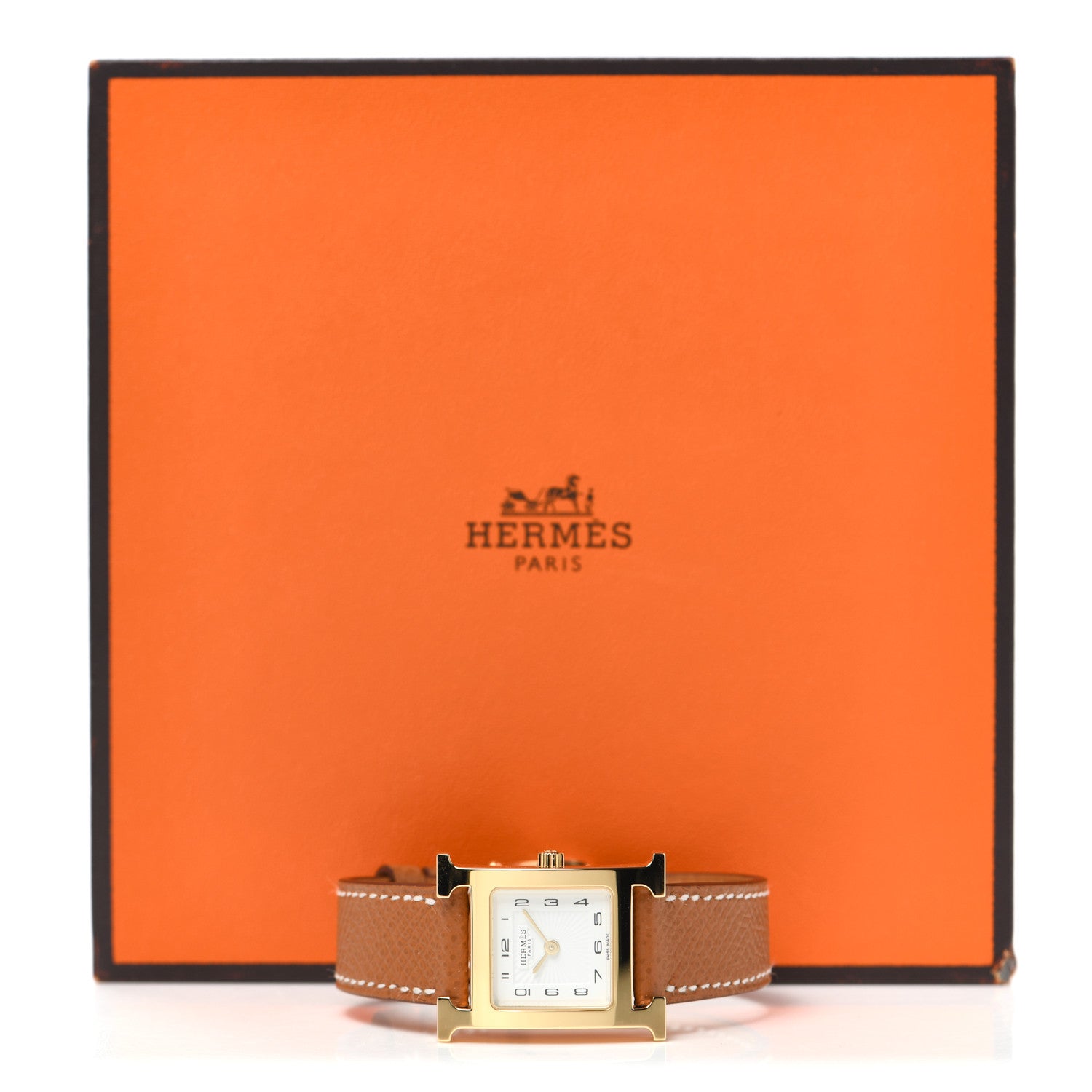Hermes Stainless Steel Epsom 21mm Heure H Hour Quartz Watch Gold 5 of 5