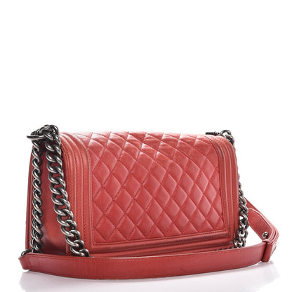 Chanel Calfskin Quilted Medium Boy Flap Red 3 of 19