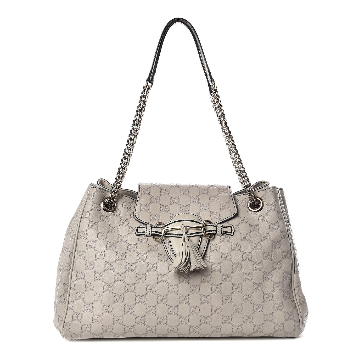 Gucci Guccissima Signature Medium Emily Shoulder Bag Mystic White 1 of 14