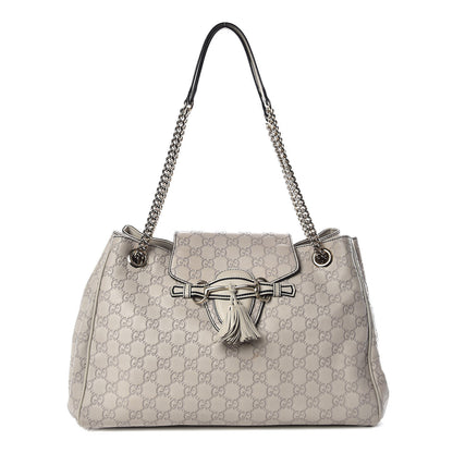 Gucci Guccissima Signature Medium Emily Shoulder Bag Mystic White 1 of 14