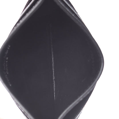 Saint Laurent Grain De Poudre Matelasse Chevron Monogram Credit Card Case Black 5 of 8