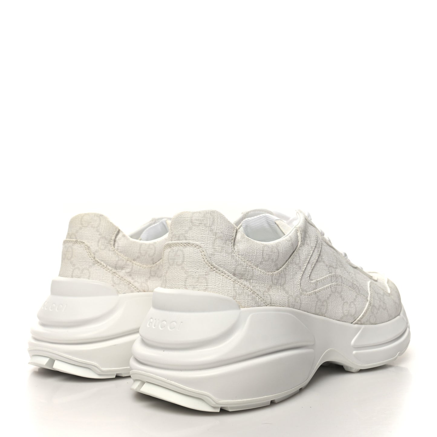 Tessuto Monogram GG Supreme Printed Mens Gucci Run Sneakers 8 White