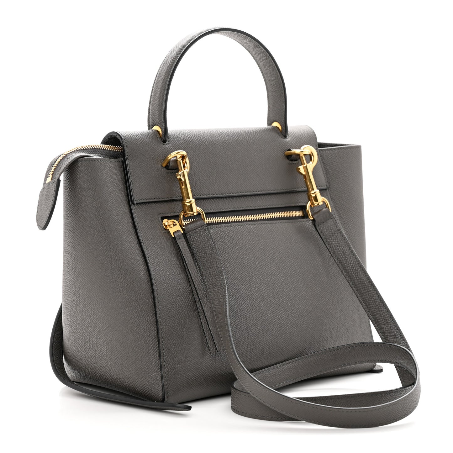 Grained Calfskin Mini Belt Bag Grey