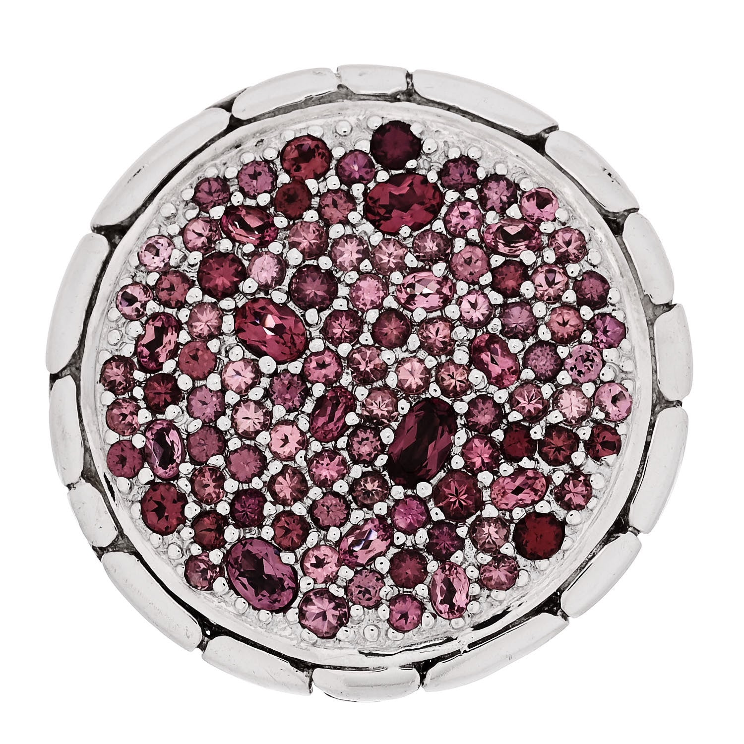 John Hardy Sterling Silver Garnet Kali Lava Ring 54 7 1 of 6