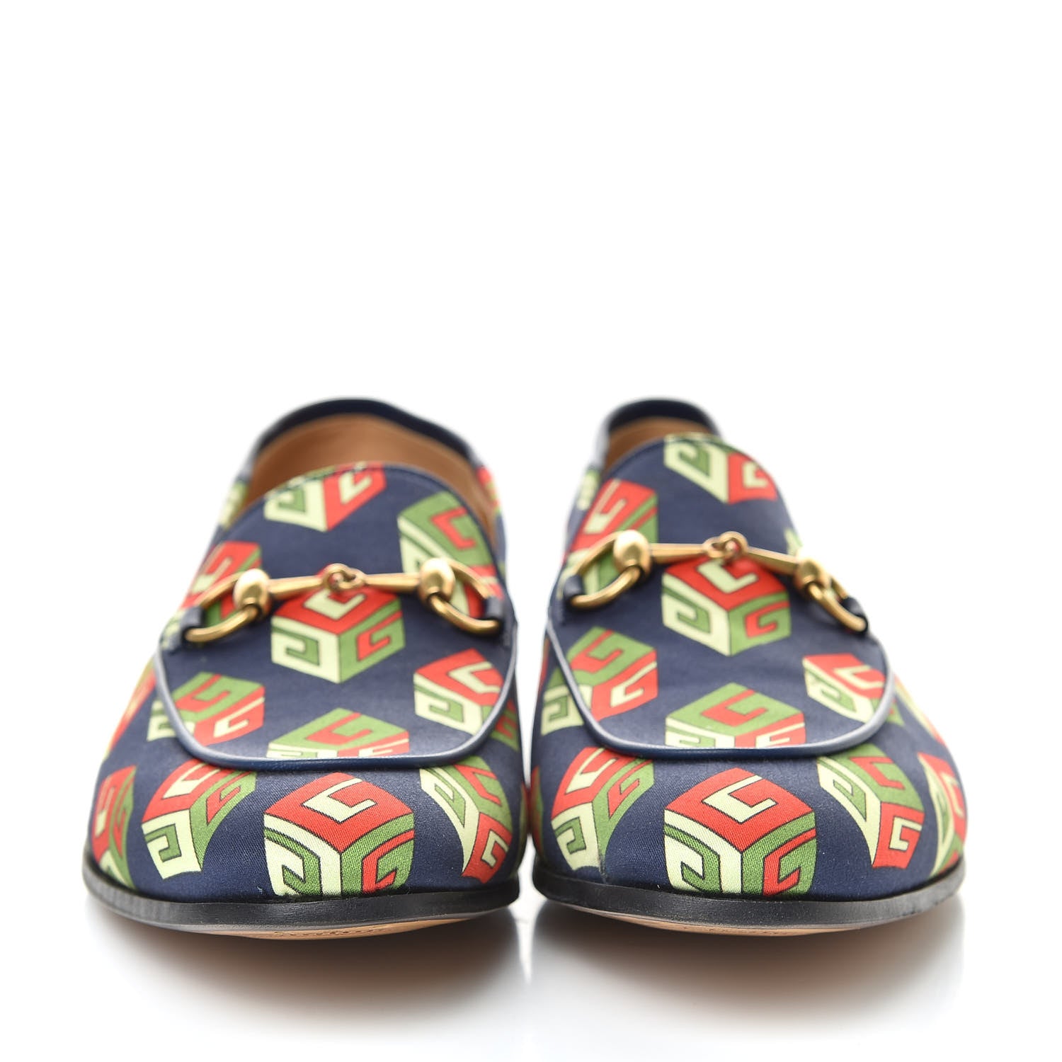 Gucci Satin Lambskin Mini GG Wallpaper Mens Brixton Horsebit Loafers 7.5 Royal Blue Blue Agata 2 of 9