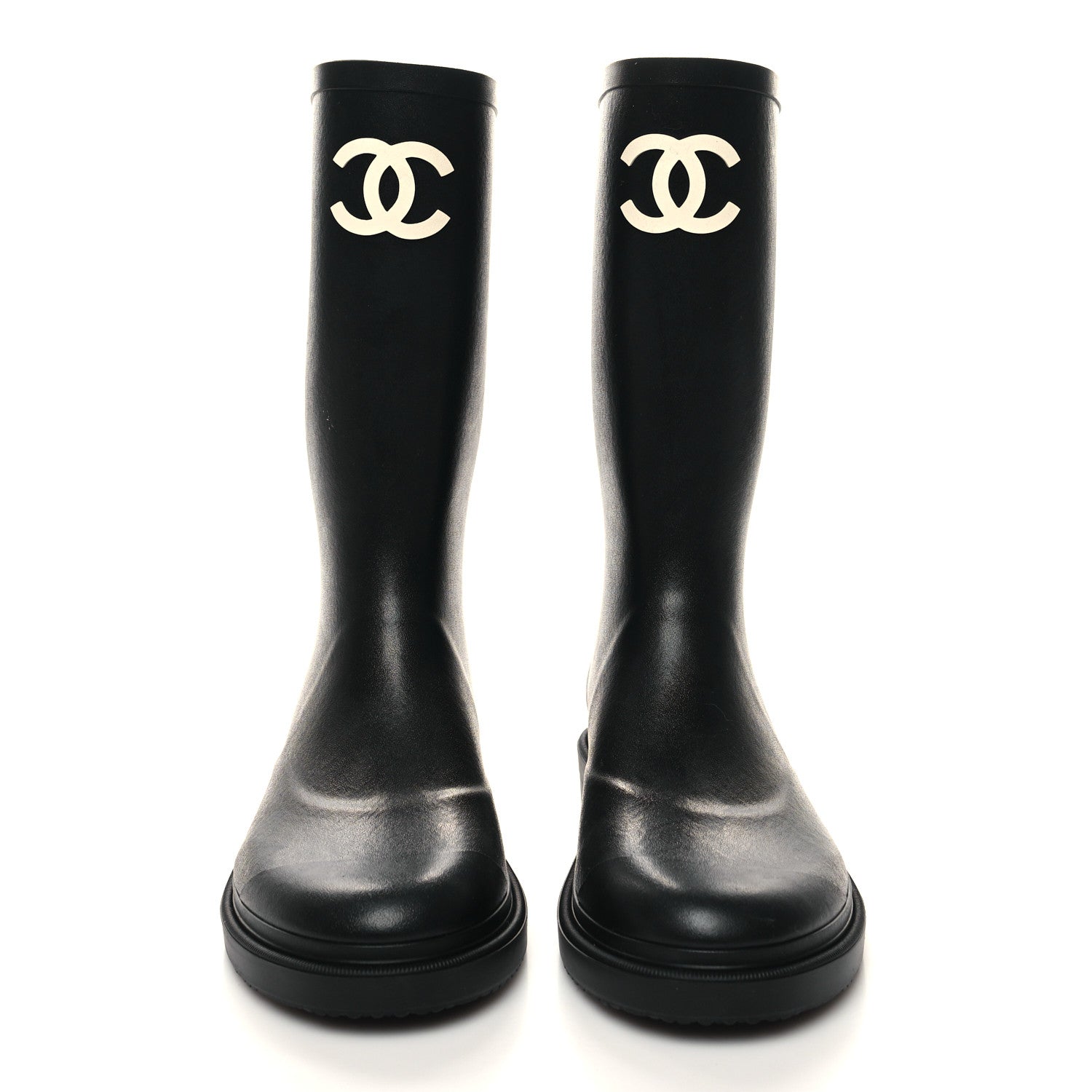 Chanel Caoutchouk CC High Boots 38 Black 2 of 8