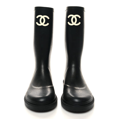 Chanel Caoutchouk CC High Boots 38 Black 2 of 8