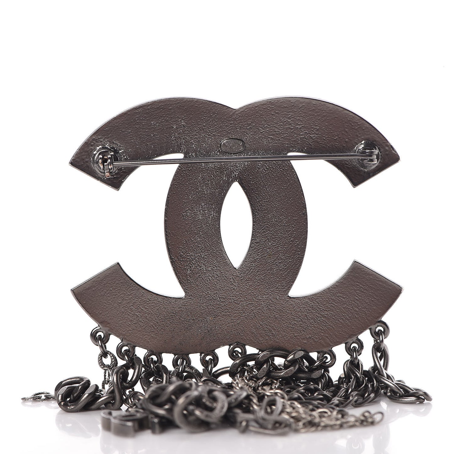 Ruthenium Chain Fringe CC Brooch