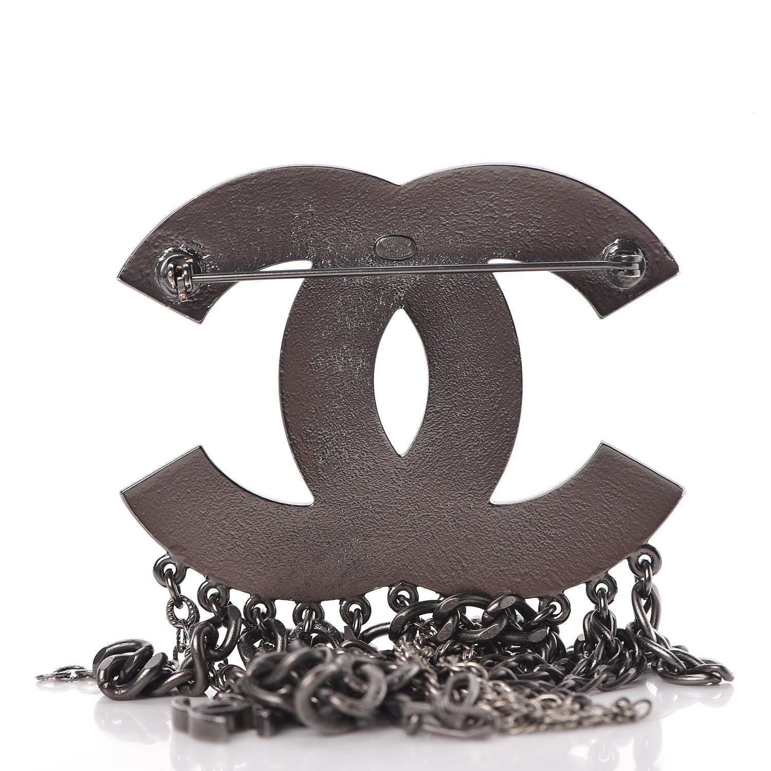 Chanel Ruthenium Chain Fringe CC Brooch 3 of 6